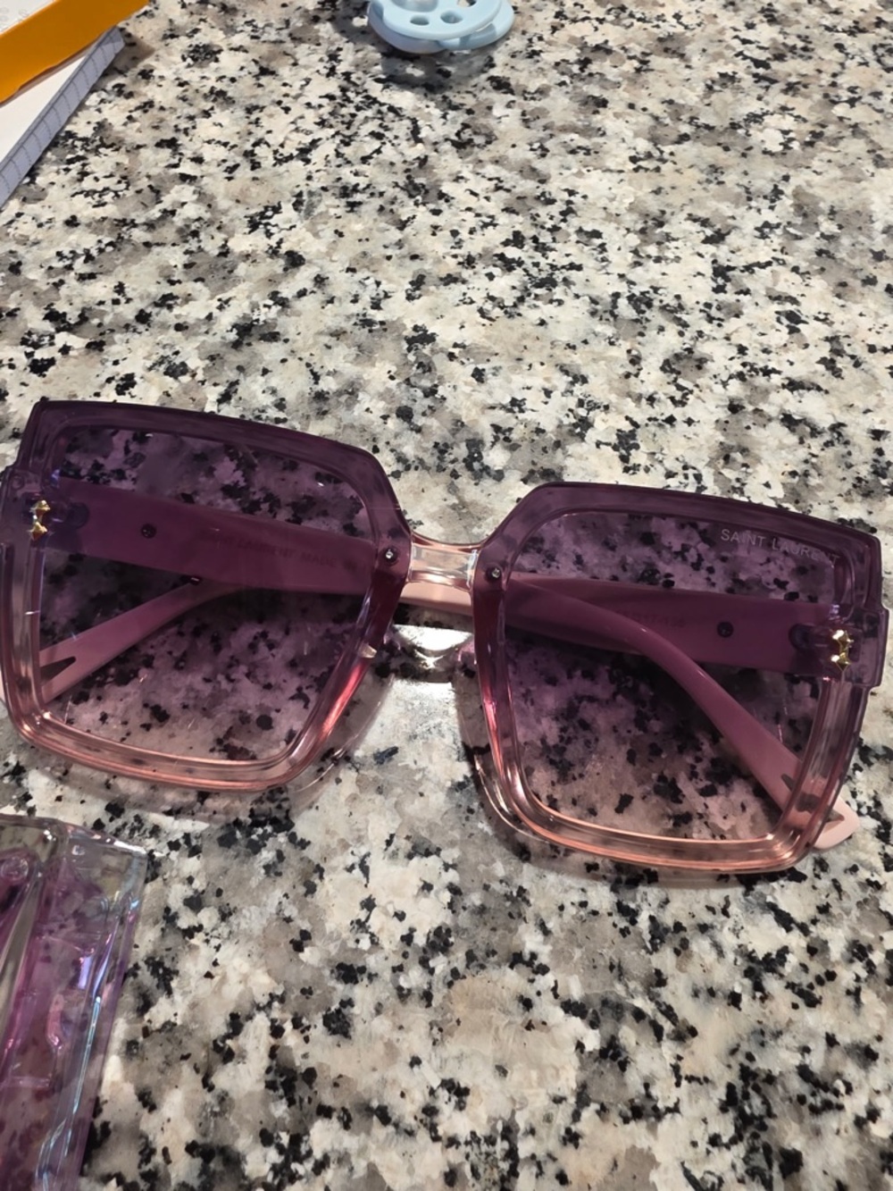 Saint Laurent Pink and Purple Gradient Oversized Square Sunglasses